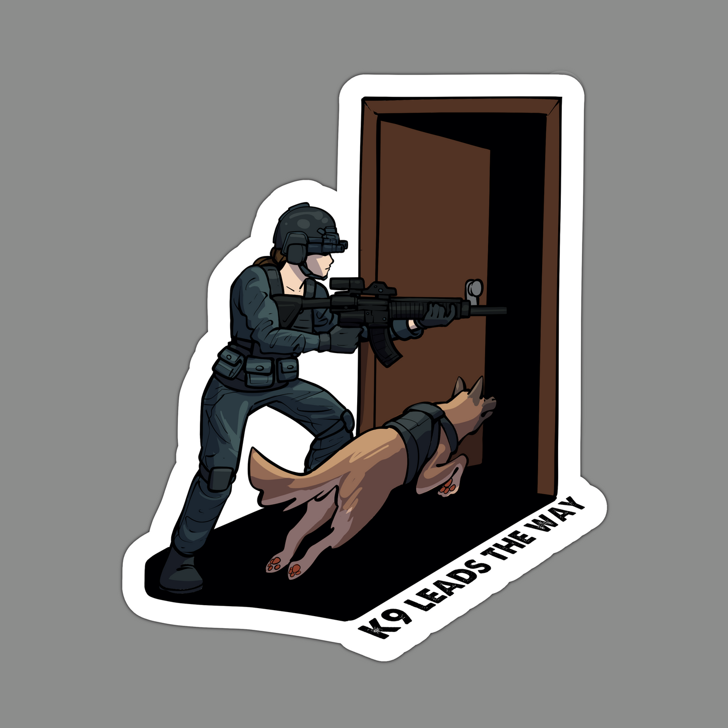 K9 weist den Weg Aufkleber