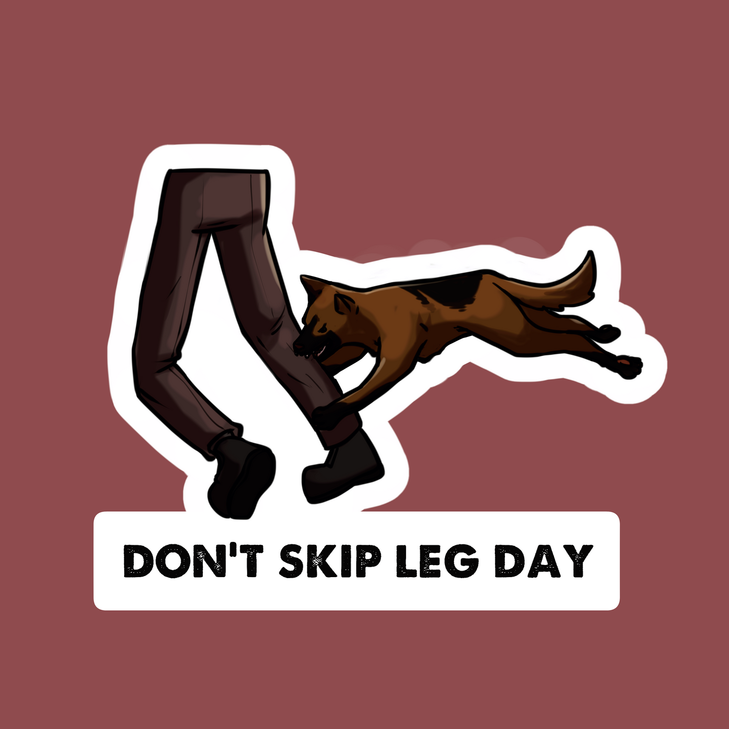 Aufkleber „Don't Skip Leg Day“.