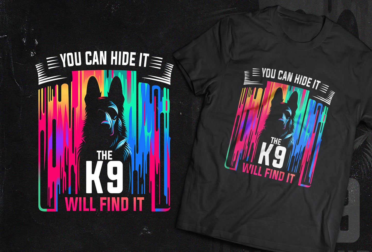 T-shirt Cache-le, K9 le trouvera