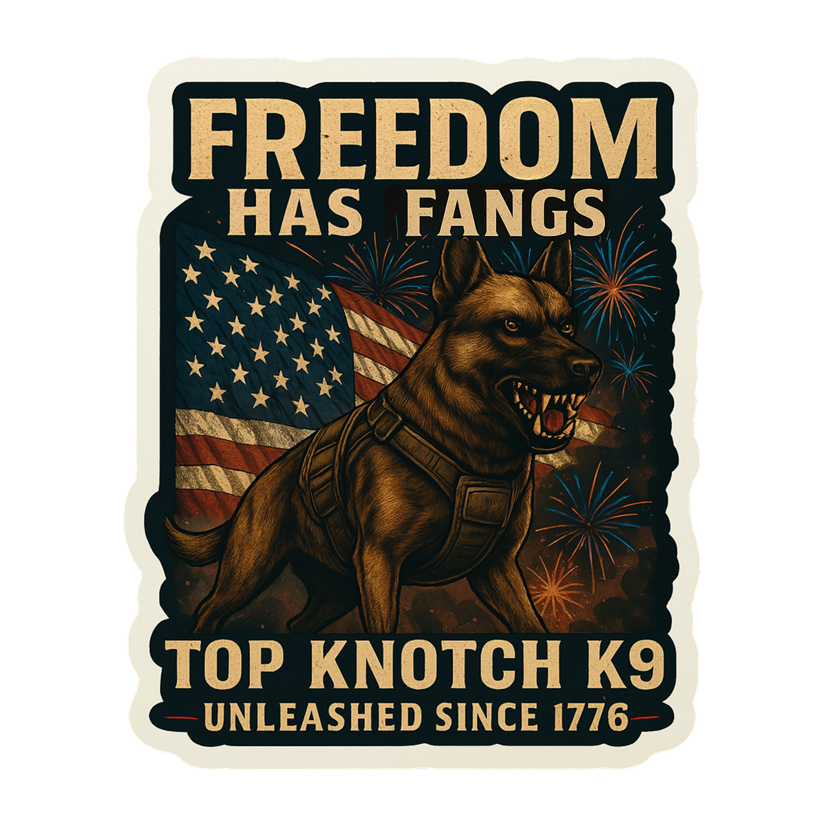 Freedom Has Fangs Sticker