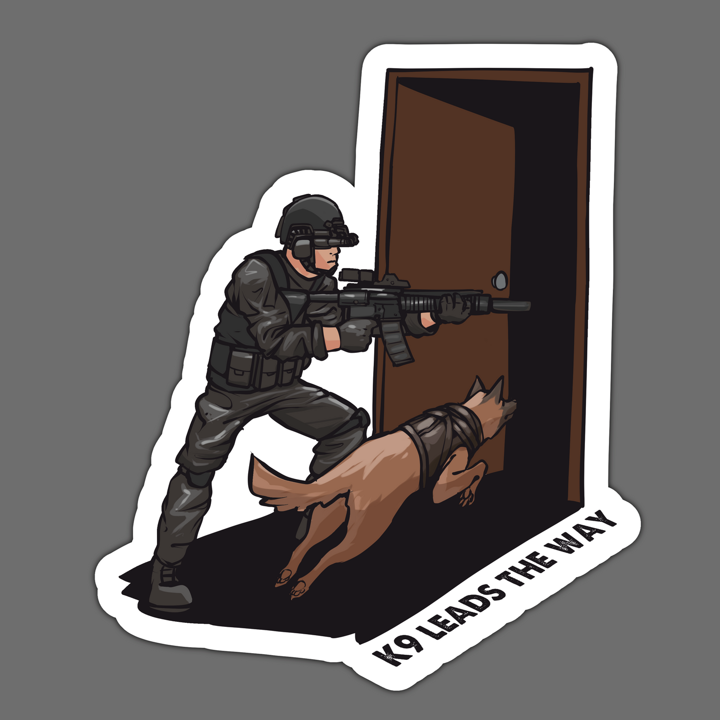 K9 weist den Weg Aufkleber