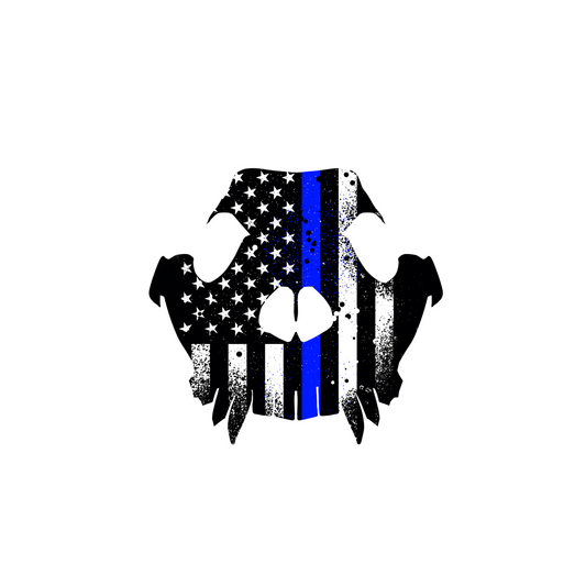 Blue Line K9 Skull