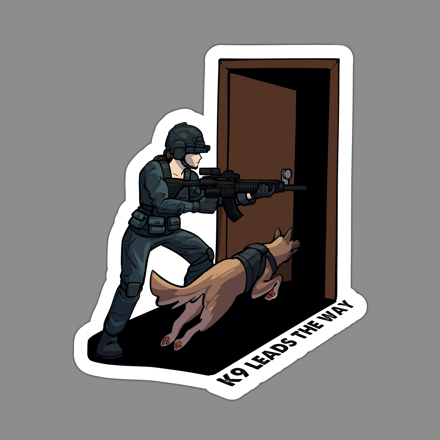 K9 Leads The Way Sticker