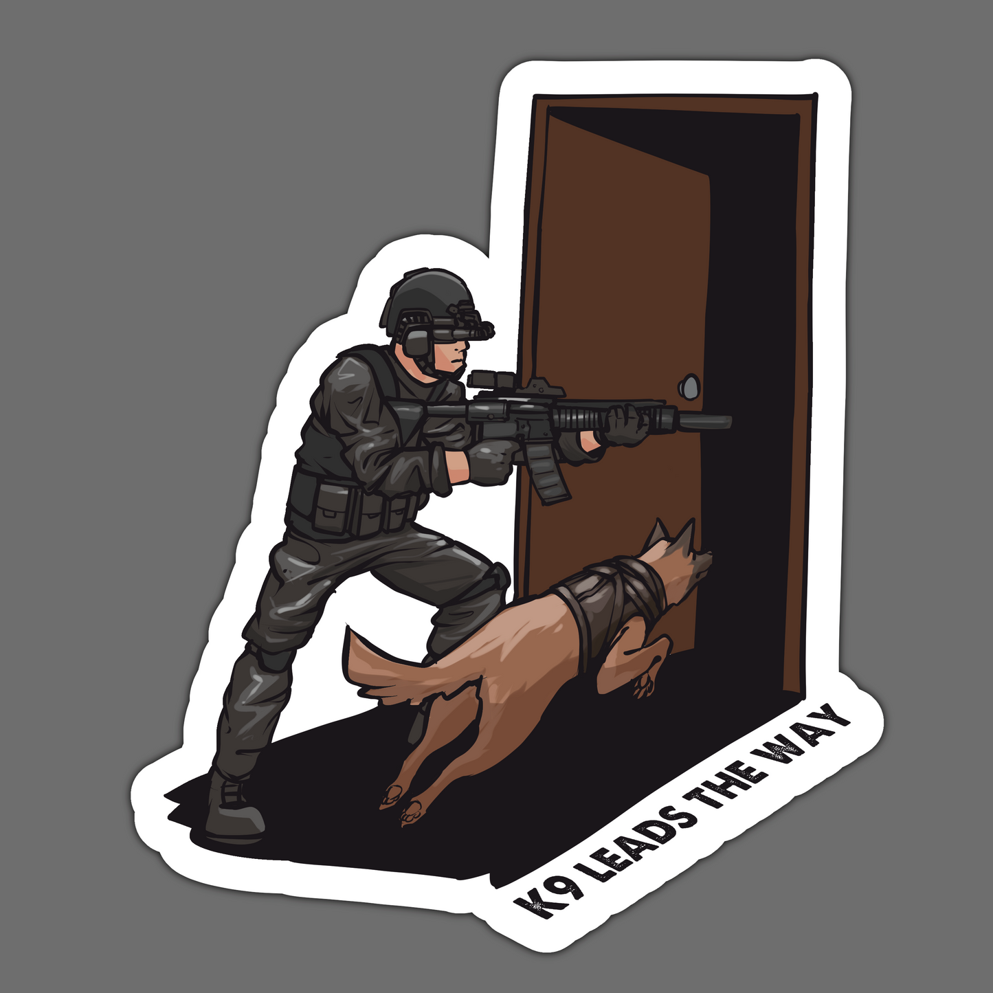 K9 Leads The Way Sticker