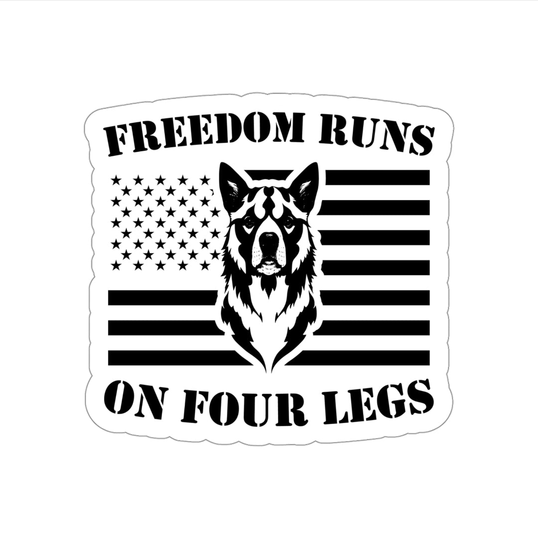 Freedom Runs on 4 Legs Sticker